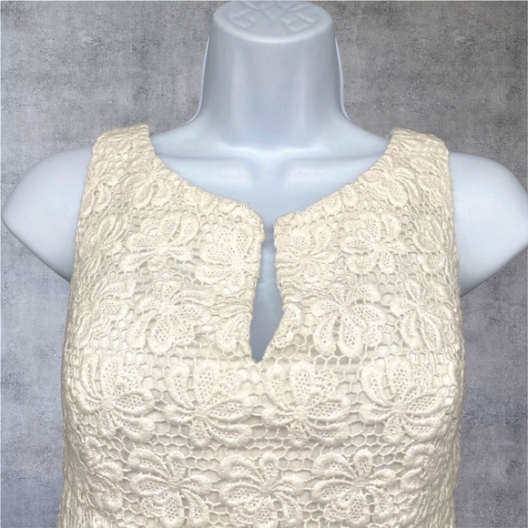 $228 Lilly Pulitzer Mini Strapless‎ Crochet Dress Size 2 White Fitted - Picture 3 of 13